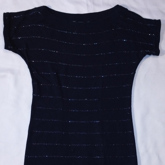 A/X ARMANI EXCHANGE, SEQUINED KNIT Little Black Dress - Picture 1 of 4